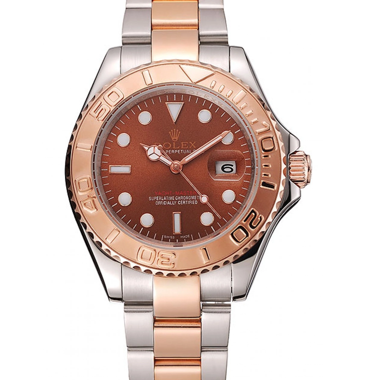 MiroTime 0819 Rolex Yacht Master Rose Gold Dial Two Tone Stainless Steel Bracelet 1453864